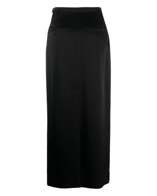 Lanvin Black Long Satin Skirt