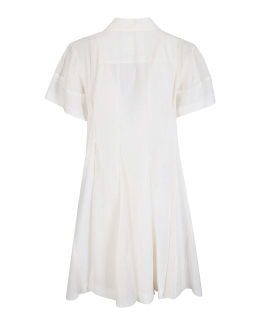 Sacai White Wool Suiting Dress