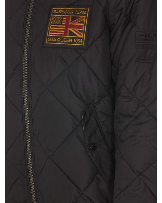 Barbour Black Quilted Bomber Jacket for men