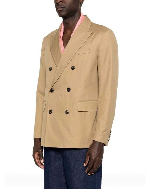 Dries Van Noten Natural Oversized Double Breasted Blazer for men