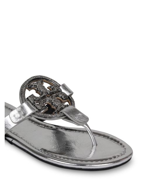 Tory Burch White Miller Sandals With Logo