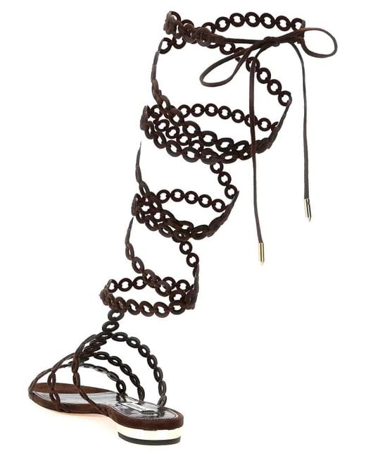 Aquazzura White 'Infinity Chain Gladiator' Sandals
