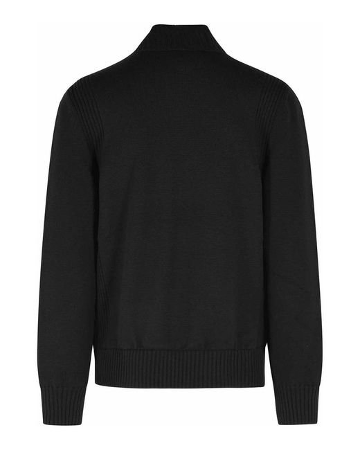 Moncler Black Tricot' Virgin Wool Cardigan for men