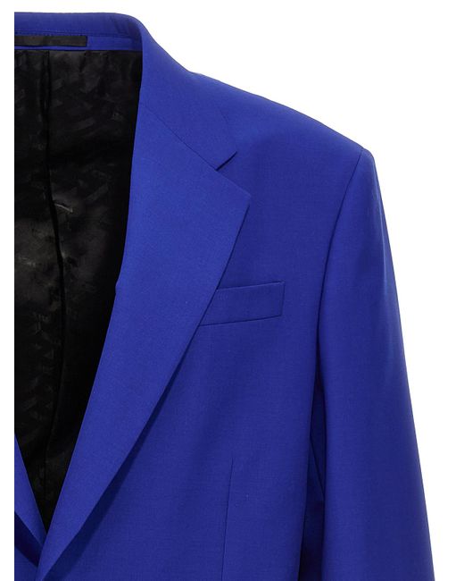 Versace Blue Double-breasted Blazer Jacket for men