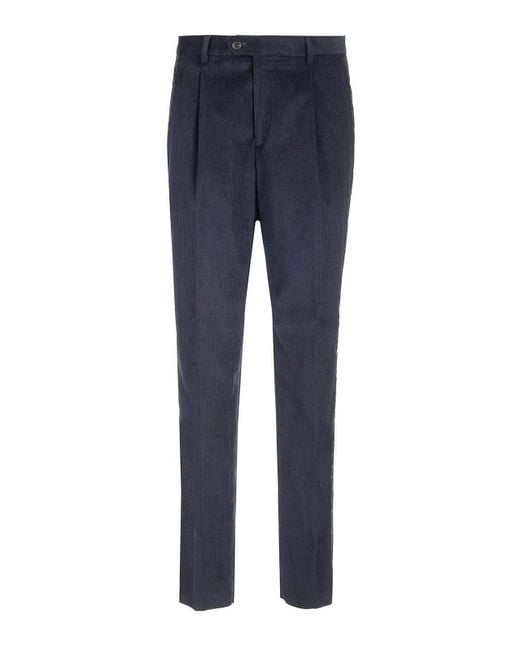 Etro Blue Velvet Trousers for men