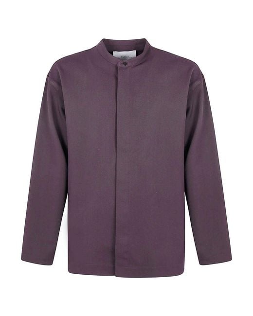 Studio Nicholson Purple Karst Grandad Collar Shirt for men