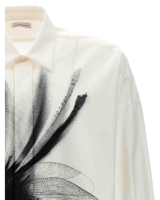 Alexander McQueen Gray Printed Shirt for men