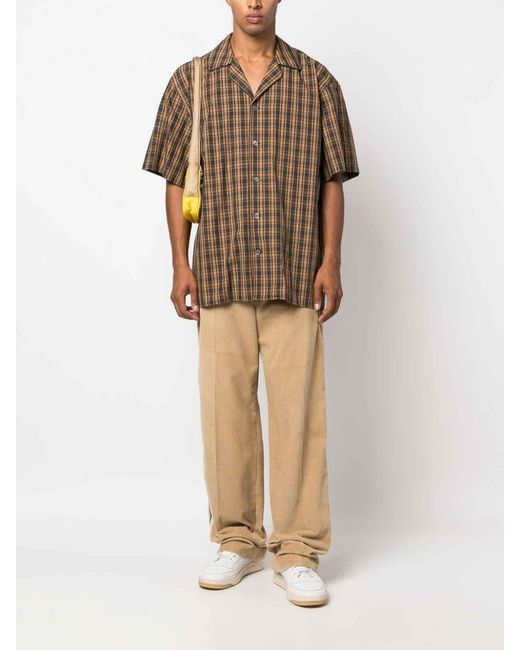 Palm Angels Natural Cotton Corduroy Pants, Crochet Stripes for men