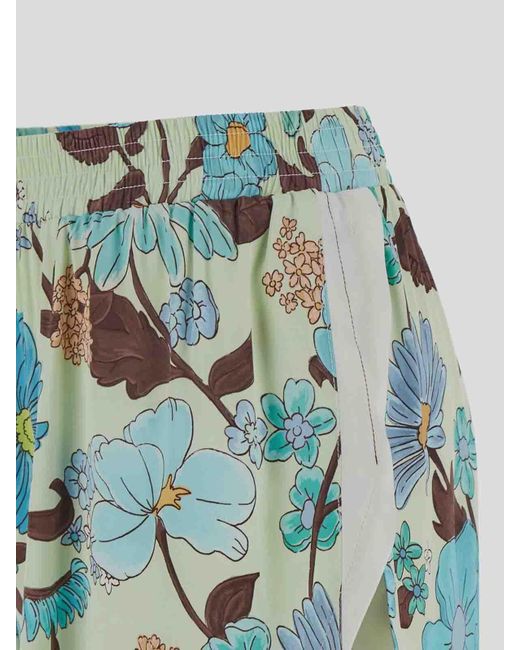 Stella McCartney Blue Short In Multicolor With Floral Print