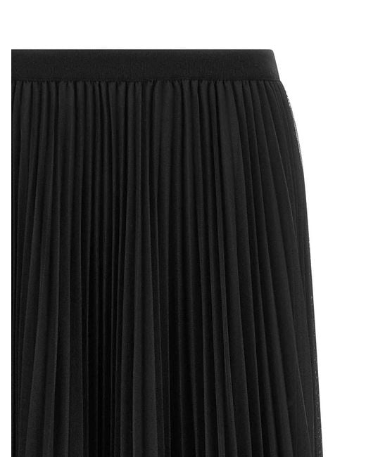 Fabiana Filippi Black Tulle Pleated Skirt