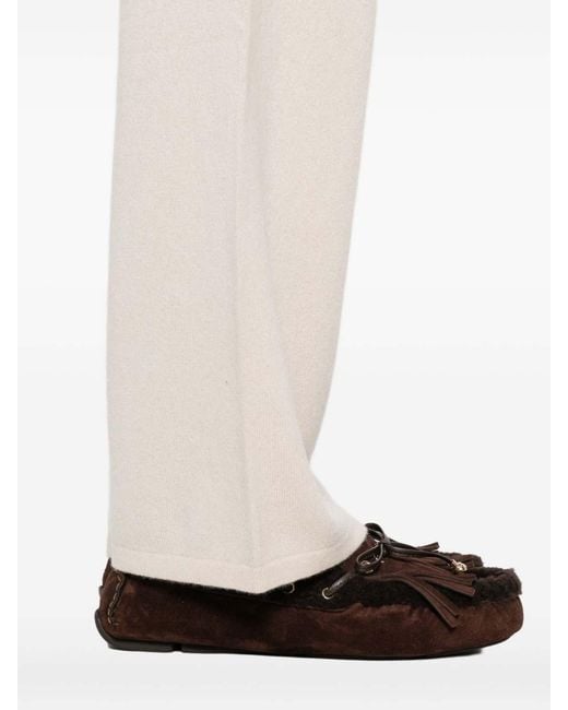 Soft Goat White Trousers And Sweater Cashmere Set