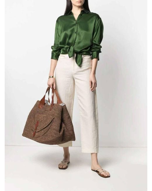 IBELIV Brown Rafia Bag