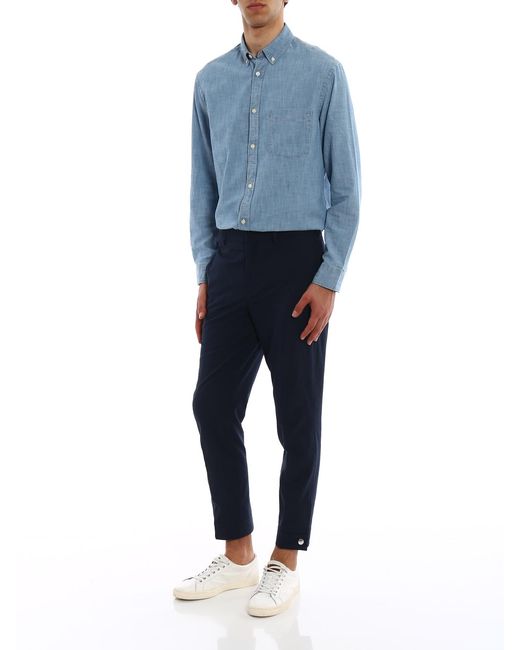 Neil Barrett Blue Skinny Fit Tapered Casual Trousers for men