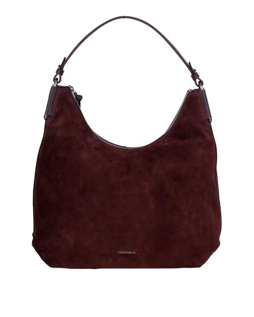 Coccinelle Purple Rebekka Suede Shoulder Bag