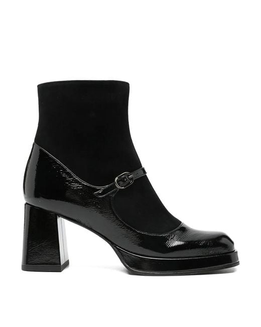 Chie Mihara Black Kabry Patent-Leather Ankle Boots
