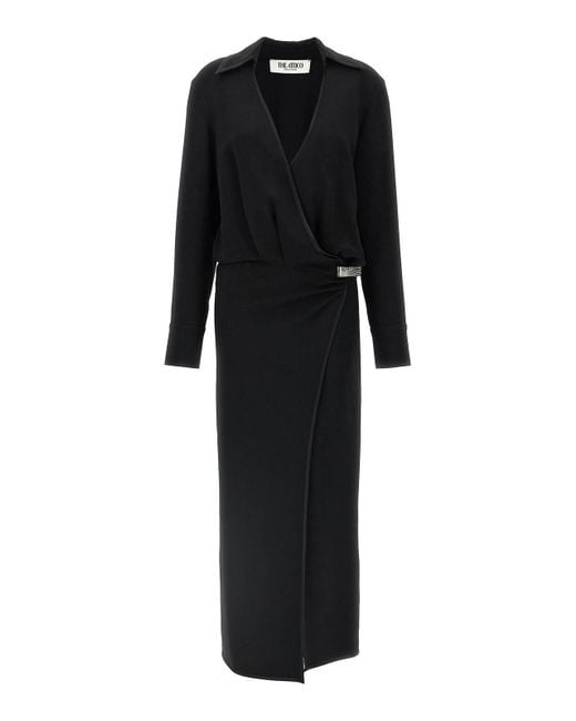 The Attico Black Wrap Dress