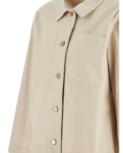 Max Mara Natural Sand-Colored Cotton Jacket