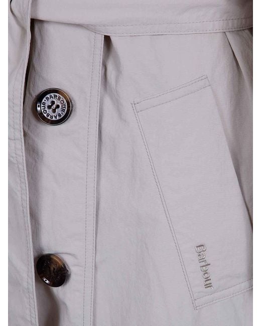 Barbour Gray Layla Trench Showerproof Jacket