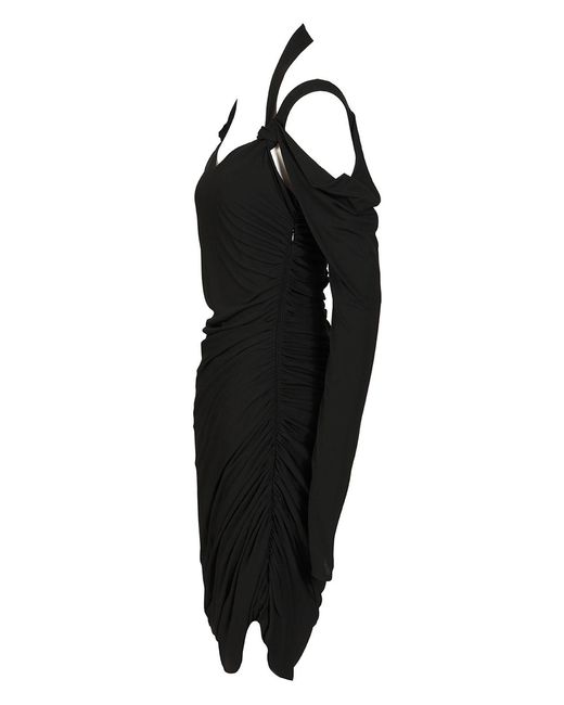 The Attico Black Crepe Midi Dress