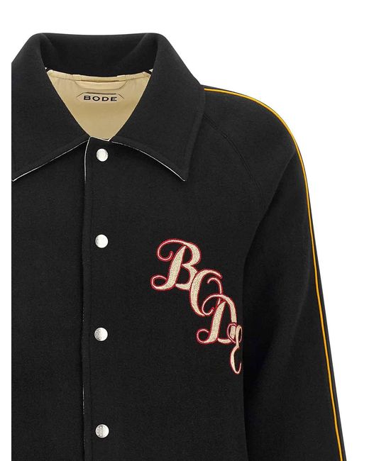 Bode Black 'Monogram Snap' Reversible Jacket for men