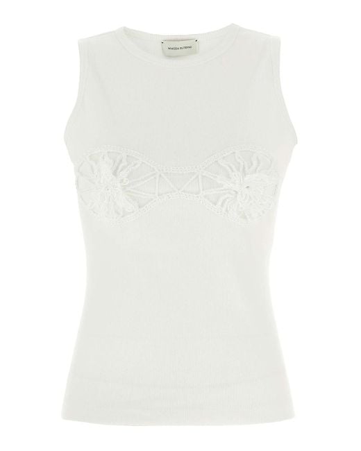 Magda Butrym White Ribbed Top