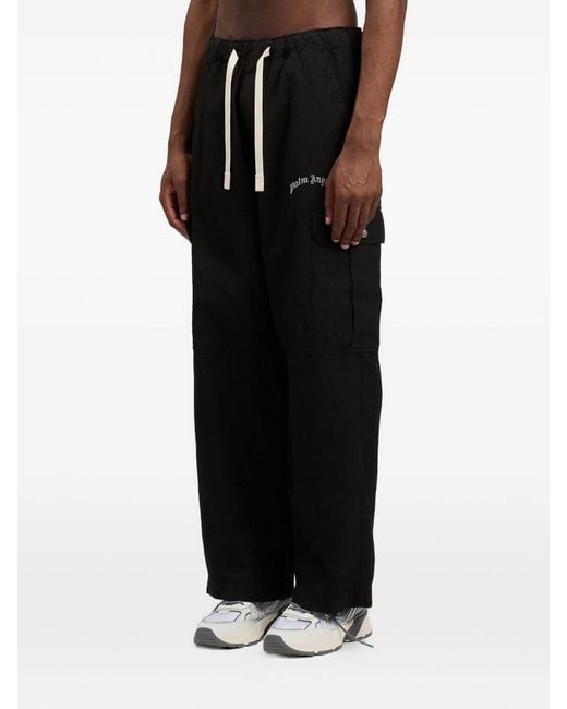 Palm Angels Black Cargo With Logo for men