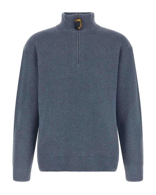J.W. Anderson Blue Half-Zip Sweater for men