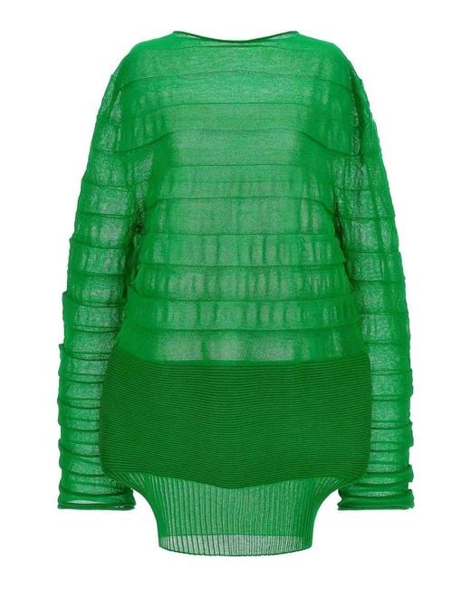 Issey Miyake Green Moving Knit Top
