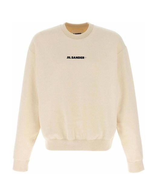 Jil Sander White Logo Sweatshirt for men