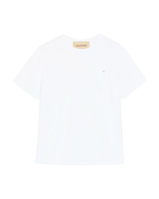 Valentino Garavani White T-Shirt Jersey Vgold for men