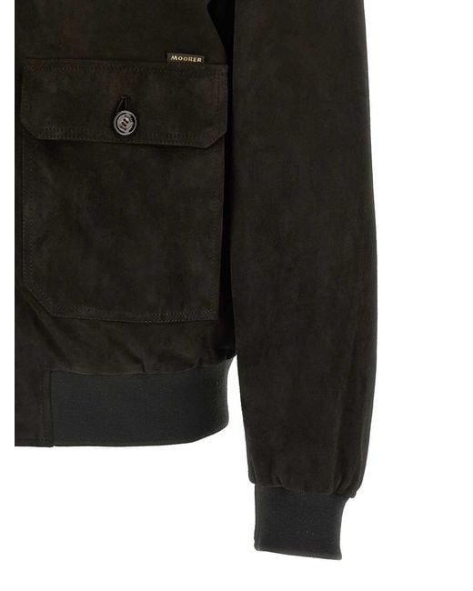 Moorer Black Carlos Bomber Jacket for men
