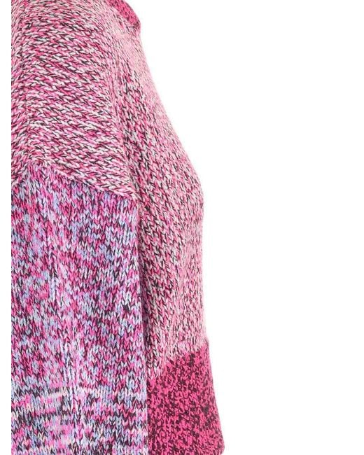 Loewe Red Multi-Thread Mouliné Wool Sweater
