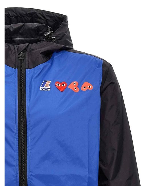 COMME DES GARÇONS PLAY Blue X K-Way Jacket for men