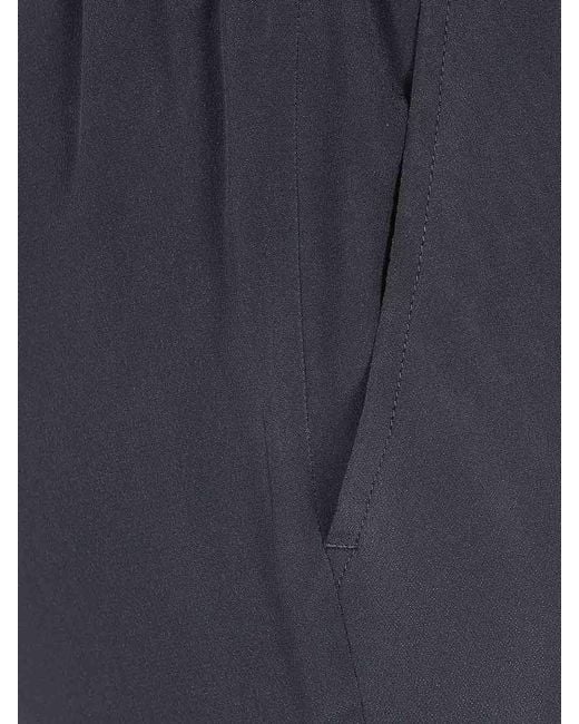 Seventy Blue Crepe Mixed Silk Trousers