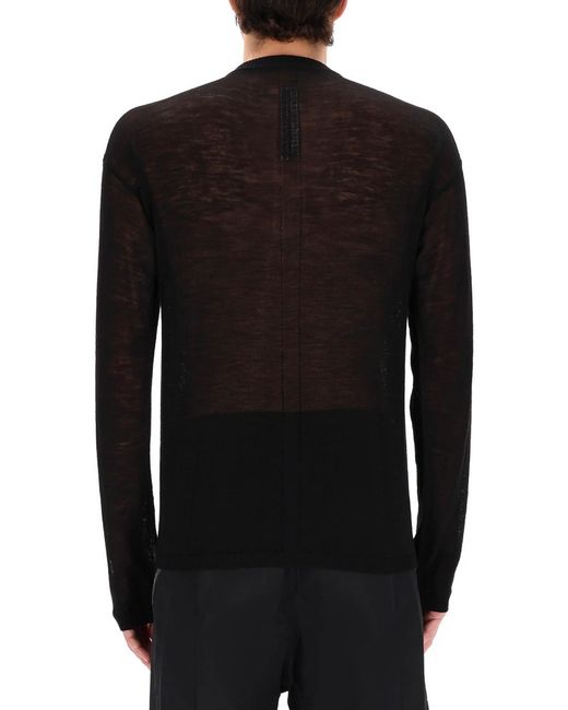 Rick Owens Black Penta Sheer Pull Sweater for men