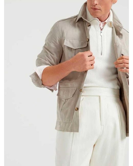 Brunello Cucinelli White Overshirt for men
