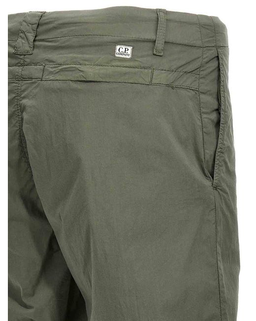C P Company Green Stretch Cargo Bermuda Shorts for men
