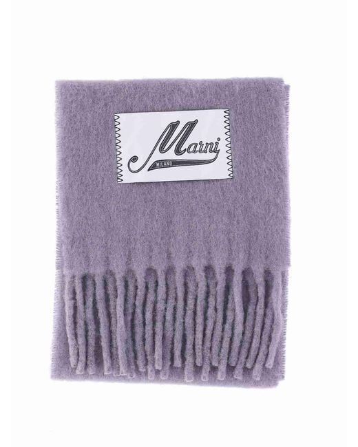 Marni Purple Alpaca Blend Scarf