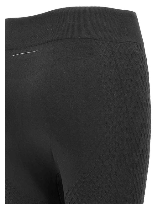 MM6 by Maison Margiela Black High-Waisted Stretch Tech Fabric Leggings