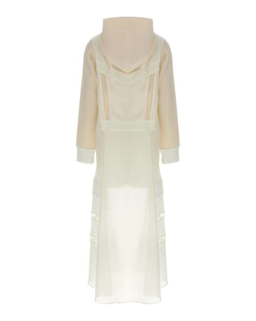 Sacai White Suiting Bonding Mix Dress