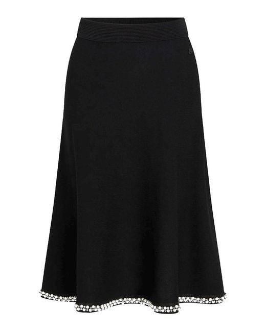 Karl Lagerfeld Black Line Pearl Knit Skirt