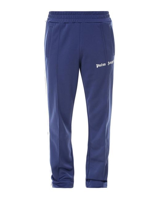 Palm Angels Blue Technical Fabric Tracksuit Bottoms for men