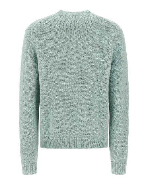 Jil Sander Green Alpaca Wool Sweater for men