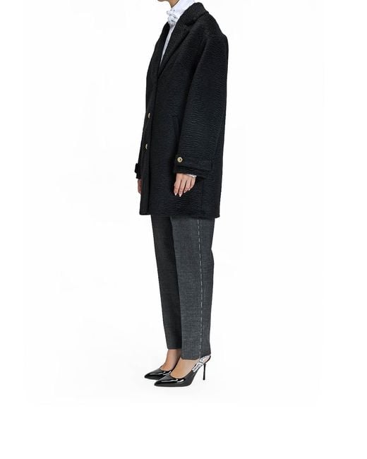 Just Cavalli Blue Cappotto Faux Astrakan