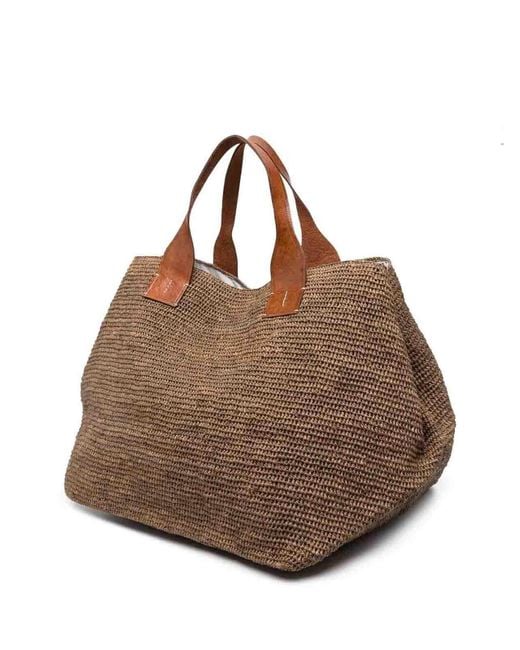 IBELIV Brown Rafia Bag