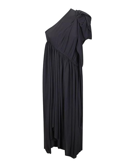 ALAINPAUL Blue Pivote One Shoulder Flou Dress