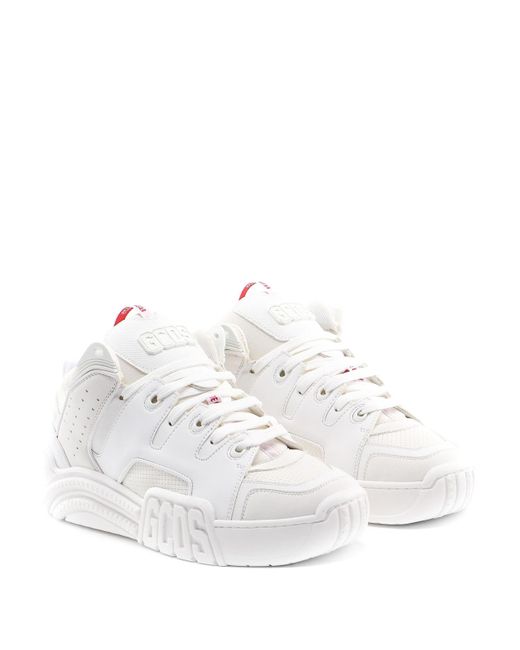 Gcds White Big G Leather Sneakers for men