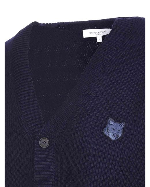 Maison Kitsuné Blue Maison Kitsune Ink Cardigan for men