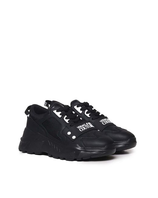 Versace Jeans Couture Black Pannelled Sneakers for men