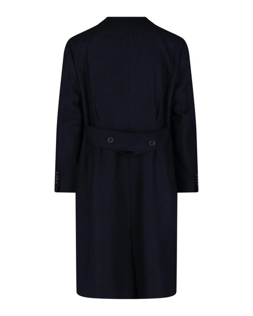 Cesare Attolini Blue Double-Breasted Coat for men